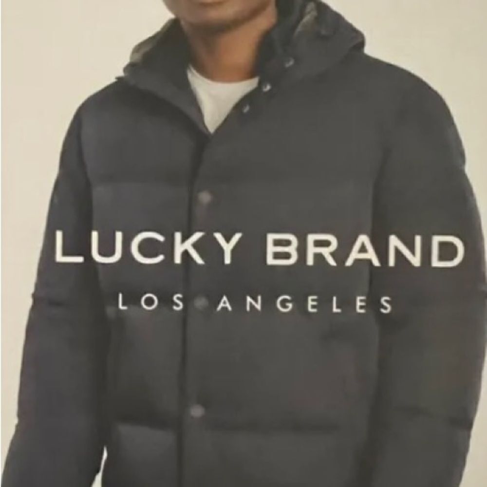 Men’s Lucky Brand Hooded Puffer Coat (Olive Green) - Picture 2 of 8